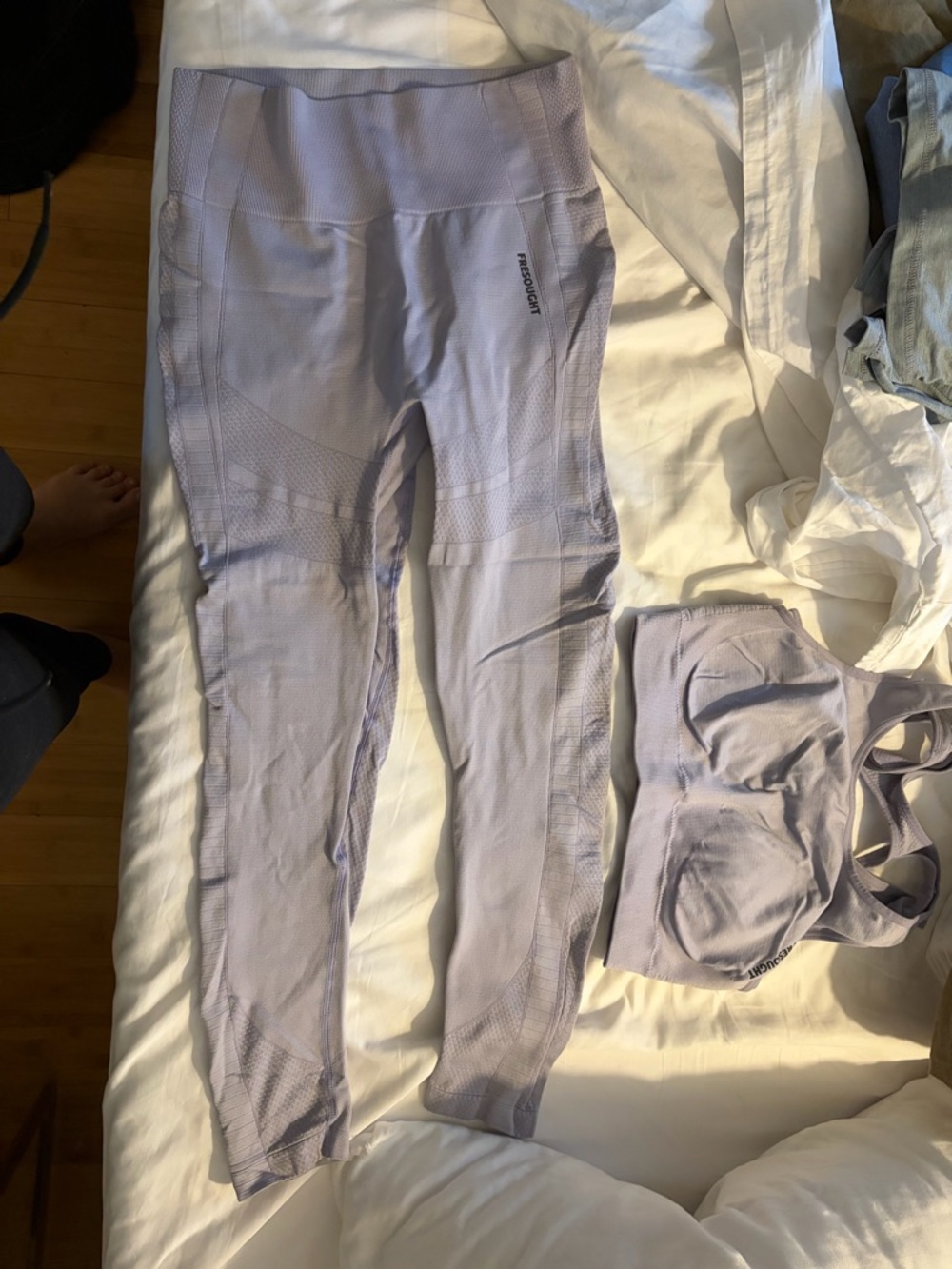Seamless High-Waist Lavender Sports Bra & Leggings Set- Women Pants & Jumpsuits
